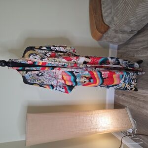 Multicolor Kimono Robe Long